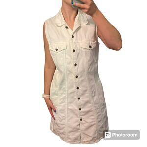 Vintage Liz wear white cotton dress